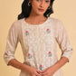 W for Woman Beige Glitter Printed kurta & Pants Set