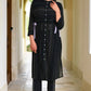 W for Woman Black Mock Vest kurta Set