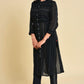 W for Woman Black Mock Vest kurta Set