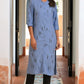 W for Woman Blue Geometric Print Shirt kurta & Pants Set