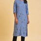 W for Woman Blue Geometric Print Shirt kurta & Pants Set