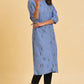 W for Woman Blue Geometric Print Shirt kurta & Pants Set