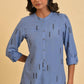 W for Woman Blue Geometric Print Shirt kurta & Pants Set