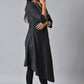 W for Woman Black Embroidered Asymmetrical Kurta Set