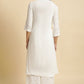 W for Woman White Printed Summer Kurta Co-Ord Set