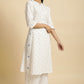 W for Woman White Printed Summer Kurta Co-Ord Set