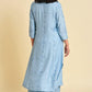 W for Woman Blue Printed kurta Co-Ord Set