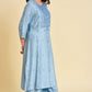 W for Woman Blue Printed kurta Co-Ord Set