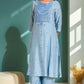 W for Woman Blue Printed kurta Co-Ord Set