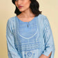 W for Woman Blue Printed kurta Co-Ord Set