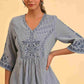 W for Woman Blue Embroidered kurta & Pants Co-Ord Set