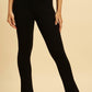 W for Woman Black Solid Fit And Flare Pants