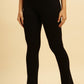 W for Woman Black Solid Fit And Flare Pants