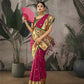 Vishnu Weaves Women's Wine Paithani Silk Saree with Blouse - Swadesiicart