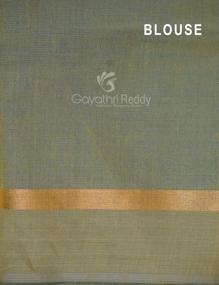 Dual Shades of Blue With Contrast Blouse Pure Mangalgiri Cotton By Gayathri Reddy Designer Studio | Swadesiicart