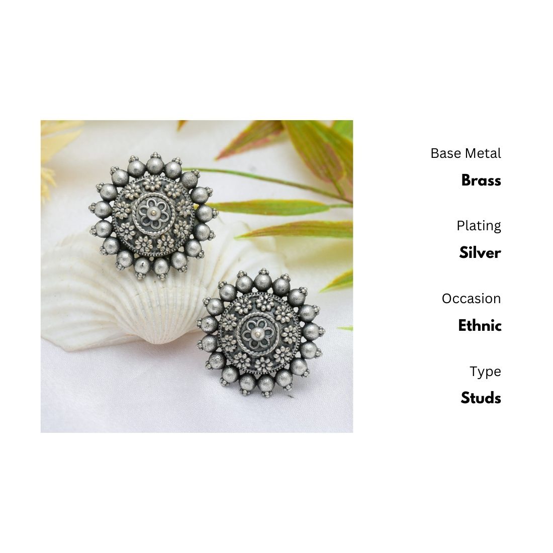 New Stylish Oxidized Gold-Polished Gold Studs Earrings for Womens by House of Ree | Swadesiicart