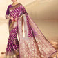 Vardha Mulberry Purple Woven Banarasi Saree | Swadesiicart