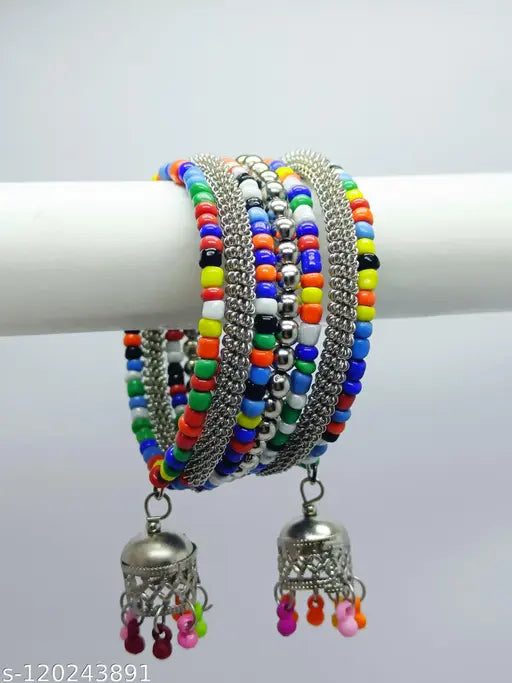Tehzeeb Creations Women's Multi Colour Oxidised Openable Bangle - Swadesiicart