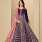Anaita Purple Velvet Anarkali Suits With Heavy Embroidery Work