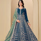 Anaita Teal Velvet Anarkali Suits With Heavy Embroidery Work