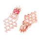Saraf RS Jewellery Rose Gold-Polished & Red AD & CZ-Studded Contemporary Jewellery Set - Swadesiicart