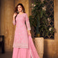 Anaita Pink Embroidered Net Plazzo Suit