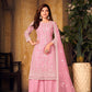 Anaita Pink Embroidered Net Plazzo Suit