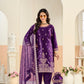 Anaita Violet Ice Velvet Suit With Embroidery Work