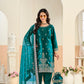 Anaita Teal Blue Ice Velvet Suit With Embroidery Work