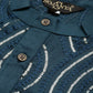 Sojanya Ethnic Motif Embroidered Band Collar Sequinned Pure Cotton Kurta | Swadesiicart