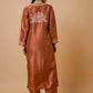 HOUSE OF KARI Floral Embroidered Silk Chikankari Kurta | Swadesiicart