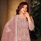 Anaita Light Brown Embroidered Net Plazzo Suit