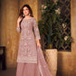 Anaita Light Brown Embroidered Net Plazzo Suit