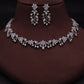 Tehzeeb Creations Silver Pleated White Diamond With Baby Pink Beads Necklace Set - Swadesiicart