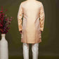 Raivat Ethnic Banarasi Jacquard Embroidery Semi Indo Western Sherwani In Orange Colour | Swadesiicart