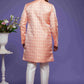Raivat Ethnic Banarasi Jacquard Embroidery Semi Indo Western Sherwani In Pink Colour | Swadesiicart