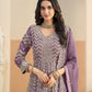 Anaita Lavender Faux Georgette Anarkali Suit With Embroidery Work