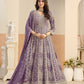 Anaita Lavender Faux Georgette Anarkali Suit With Embroidery Work