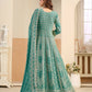 Anaita Turquoise Faux Georgette Anarkali Suit With Embroidery Work