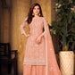 Anaita Orange Embroidered Net Plazzo Suit