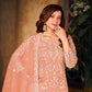 Anaita Orange Embroidered Net Plazzo Suit