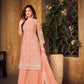 Anaita Orange Embroidered Net Plazzo Suit