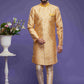 Raivat Ethnic Banarasi Jacquard Embroidery Semi Indo Western Sherwani In Yellow Colour | Swadesiicart