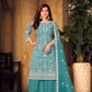 Anaita Teal Embroidered Net Plazzo Suit