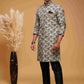 Raivat Ethnic Banarasi Jacquard Embroidery Semi Indo Western Sherwani In Beige Black Colour | Swadesiicart