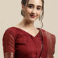 Saree Mall Maroon & Gold-Toned Ethnic Motifs Zari Silk Blend Banarasi Sarees | Swadesiicart