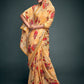 Saree Mall Yellow & Gold-Toned Floral Pure Georgette Banarasi Saree | Swadesiicart