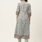 Juniper Womens Blue Cambric Printed Flared Kurta | Swadesiicart