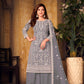 Anaita Grey Embroidered Net Plazzo Suit
