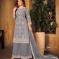 Anaita Grey Embroidered Net Plazzo Suit